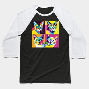 Singapura Cat Pop Art - Cat Lover Gift Baseball T-Shirt